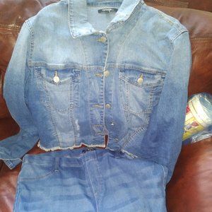 George Women's Light Blue Denim Jacket and Jeggings Set